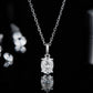 RINNTIN SMN30 Moissanite Pendant Necklace Set DE Color Oval Cut Diamond Sterling Silver Necklace Set for Women