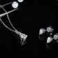 RINNTIN SMN34 925 Sterling Silver Wedding Set1.0CTW D-E Color Pear Cut Moissanite Earrings Necklace Set for Women
