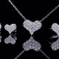 RINNTIN SMN35 Bridal Wedding Silver Jewelry Sets Necklace and Earrings Hypoallergenic Moissanite Necklace Earrings Jewelry Set