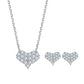 RINNTIN SMN35 Bridal Wedding Silver Jewelry Sets Necklace and Earrings Hypoallergenic Moissanite Necklace Earrings Jewelry Set