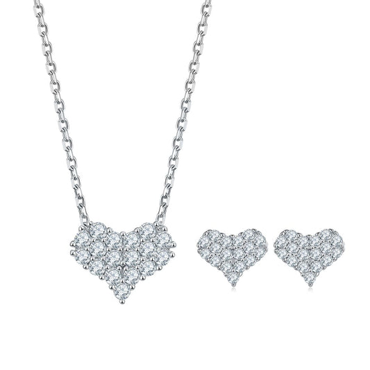 Bridal Wedding Silver Jewelry Sets - Moissanite Necklace