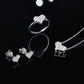 RINNTIN SMN35 Bridal Wedding Silver Jewelry Sets Necklace and Earrings Hypoallergenic Moissanite Necklace Earrings Jewelry Set