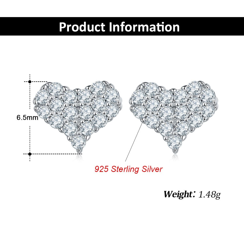 RINNTIN SMN35 Bridal Wedding Silver Jewelry Sets Necklace and Earrings Hypoallergenic Moissanite Necklace Earrings Jewelry Set