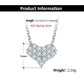 RINNTIN SMN35 Bridal Wedding Silver Jewelry Sets Necklace and Earrings Hypoallergenic Moissanite Necklace Earrings Jewelry Set