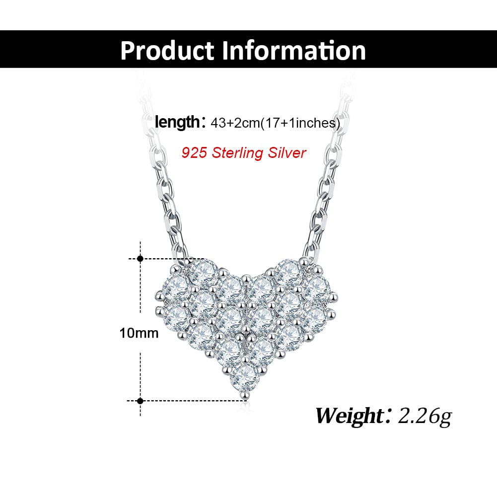RINNTIN SMN35 Bridal Wedding Silver Jewelry Sets Necklace and Earrings Hypoallergenic Moissanite Necklace Earrings Jewelry Set
