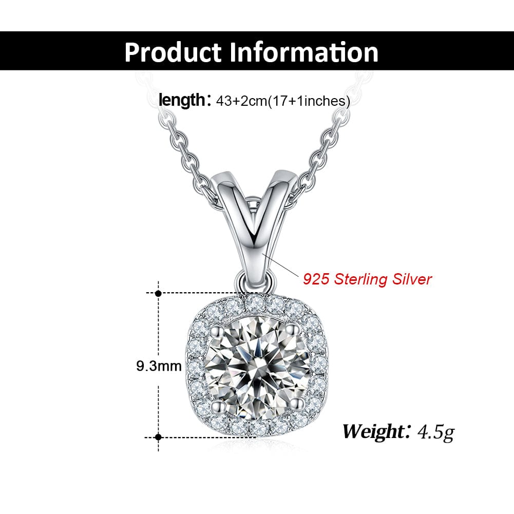 RINNTIN SMN38 Dainty Jewelry Gift Woman Set 925 Sterling Silver Moissanite Necklace Earrings Set