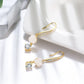 RINNTIN SR250 Fashion 14K Gold Plated Jewelry Set Natural Mother's Pearl 925 Sterling Silver Rings Earrings Sets for Womens