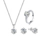RINNTIN SS2 accesorios de dam dubai jewelry sets jewellery 925 silver zirconia ring earrings necklace wedding jewelry sets