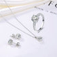 RINNTIN SS2 accesorios de dam dubai jewelry sets jewellery 925 silver zirconia ring earrings necklace wedding jewelry sets