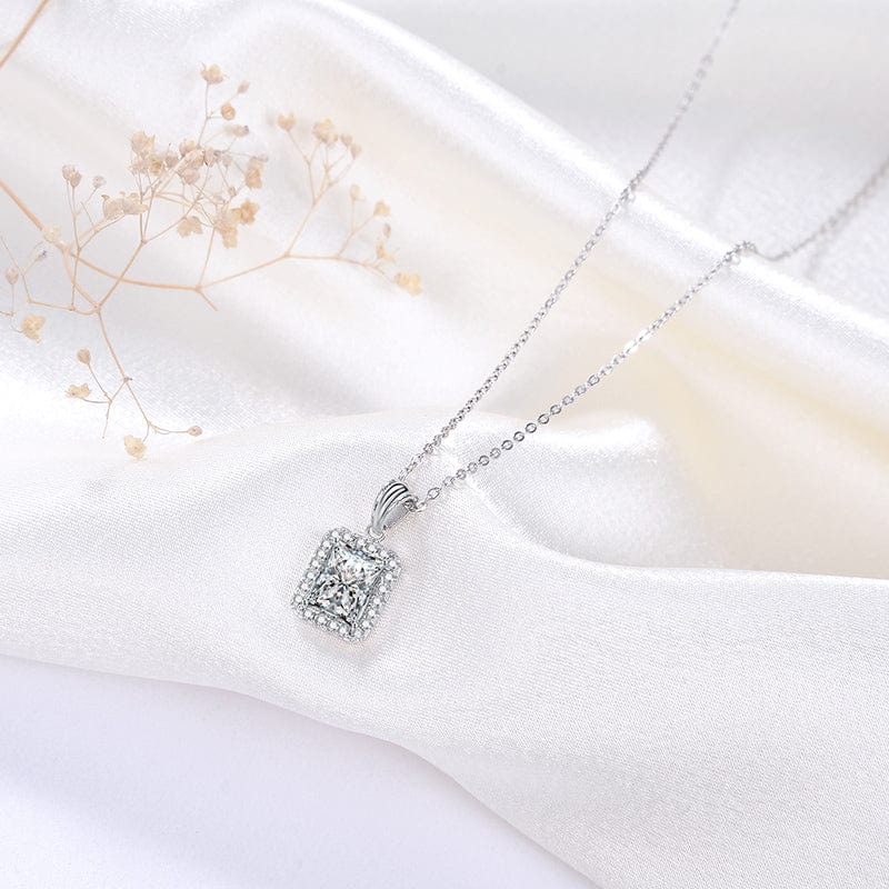 RINNTIN SS7 Real S925 Sterling Silver Wedding Jewelry Set Cubic Zirconia Earrings Necklace Sets