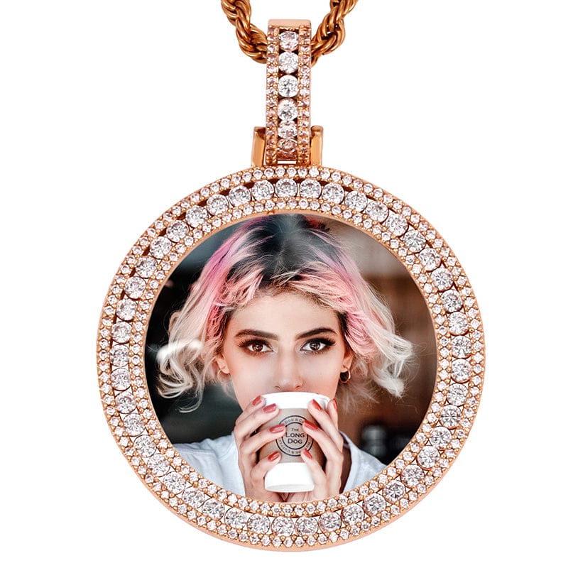 Round Personalised Photo Pendant Rose Gold by Pearde Design