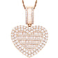 Rose Gold Custom Gold Filled Jewelry Heart Charms Necklace Iced Out Moissanite Picture Pendant