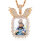 Rose Gold Hip Hop Jewelry Iced Out Copper Zircon Diamond Custom Photo Pendant Necklace