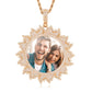 Rose Gold Hot Sun  Custom Photo Necklace Iced Out Picture Frame Charm Pendant With Chain