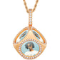 Rose Gold Iced Out Gold Plated Sublimation Necklace Hip Hop Cube Custom Photo Pendant