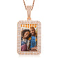 Rose gold Jewelry 18K Gold Filled CZ Stone Square Custom Photo Pendant Iced Out Diamond Picture Pendant