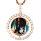 Rose Gold Trendy Jewelry Sublimation Lucky Charms Pendant Picture Frame Blanks Rotating Pendant