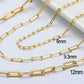 S925 Sterling Silver Fashion Italian Jewelry - 14K Gold Plated Curb Paperclip Thin Chain