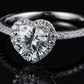 S925 Sterling Silver  Love Shape - 1ct Moissanite Diamond Ring