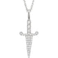 Silver 18K Gold Plated VVS Moissanite Diamond Sword Charm Pendant Necklace Bling Iced Out Pendant