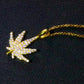 Silver 925 Moissanite Leaf Pendant Necklace Bling Gift For Hip Hop Friends