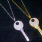 Silver 925 VVS Moissanite Key Pendant - Hip Hop Men Women Charm Pendant Necklace