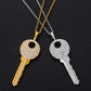 Silver 925 VVS Moissanite Key Pendant - Hip Hop Men Women Charm Pendant Necklace