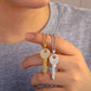 Silver 925 VVS Moissanite Key Pendant - Hip Hop Men Women Charm Pendant Necklace