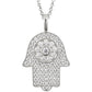 Silver Arab Jewellery Pure Silver - VVS Moissanite Hamsa Hand Charm Pendant Necklace Lucky Charm For Men Women