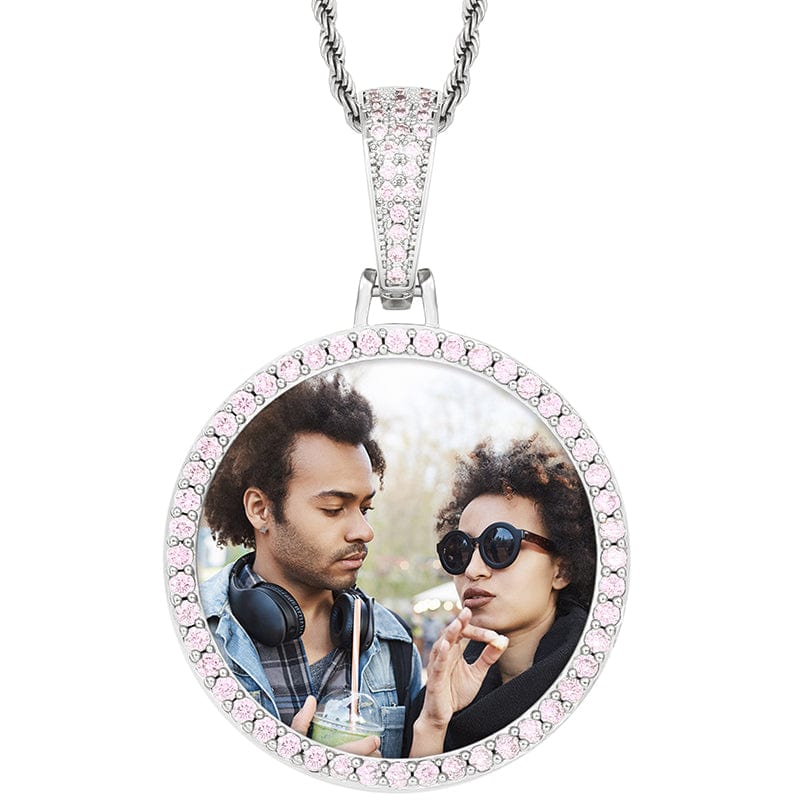 Silver Custom Round Hip Hop Charms Cameo Pendant Natural Stone Pendant For Jewelry Making With Picture
