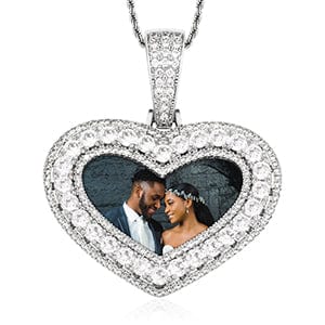 Silver Designer Charms Locket Necklace Pendant Iced Out Gold Plated Custom Photo Pendant