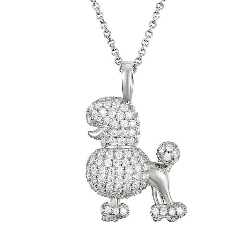Silver Dog Charm Jewelry 18K Gold Plated Silver Pendant Moissante Diamond Pendant