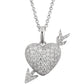 Silver Full Paved VVS Moissanite Gold Plated Silver 925 Iced Out Arrow&Heart Charm Pendant Necklace