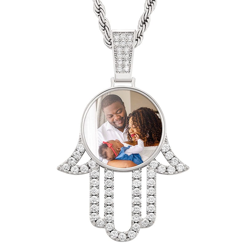 Silver Gold Plated Jellyfish Shape Photo Pendant Hip Hop Custom Medallion Photo Frame Pendant