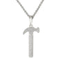 Silver Gold Plated Silver 925 Moissanite Hammer Statement Charm Pendant With Chain