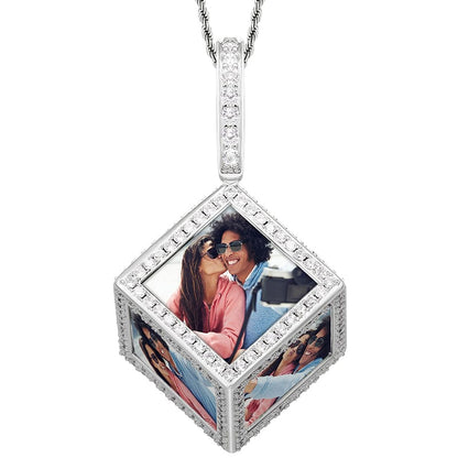 Silver Hip Hop Charms Pendant For Necklace Men Iced Out Crystal Picture Pendant