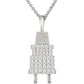 Silver Luxury Plug Charm Gold Plated Pure Silver - Moissanite Pendant Necklace