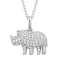 Silver Moissanite Rhino Charm Pendant Hip Hop Jewelry For Men Women
