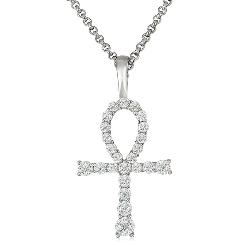 Silver Pendant Silver Jewelry - Moissanite Diamond Charm Necklace Gemstone Necklace For Men Women
