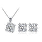 Silver RINNTIN SS99  Women Cubic Zirconia Jewellery 925 Sterling Silver  Earring Studs Necklace Jewelry Set