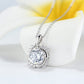 Silver   Women Cubic Zirconia Jewellery 925 Sterling Silver  Earring Studs Necklace Jewelry Set