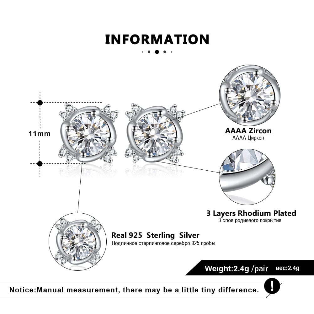 Silver RINNTIN SS99  Women Cubic Zirconia Jewellery 925 Sterling Silver  Earring Studs Necklace Jewelry Set