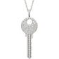 Silver Silver 925 VVS Moissanite Key Pendant - Hip Hop Men Women Charm Pendant Necklace