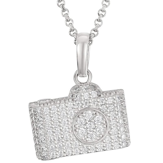925 Sterling Zilveren Ketting - Verguld - VVS Moissanite Camera Hanger