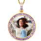 Simplism Charms Necklace Custom Purple Baguette Gemstone Picture Pendant
