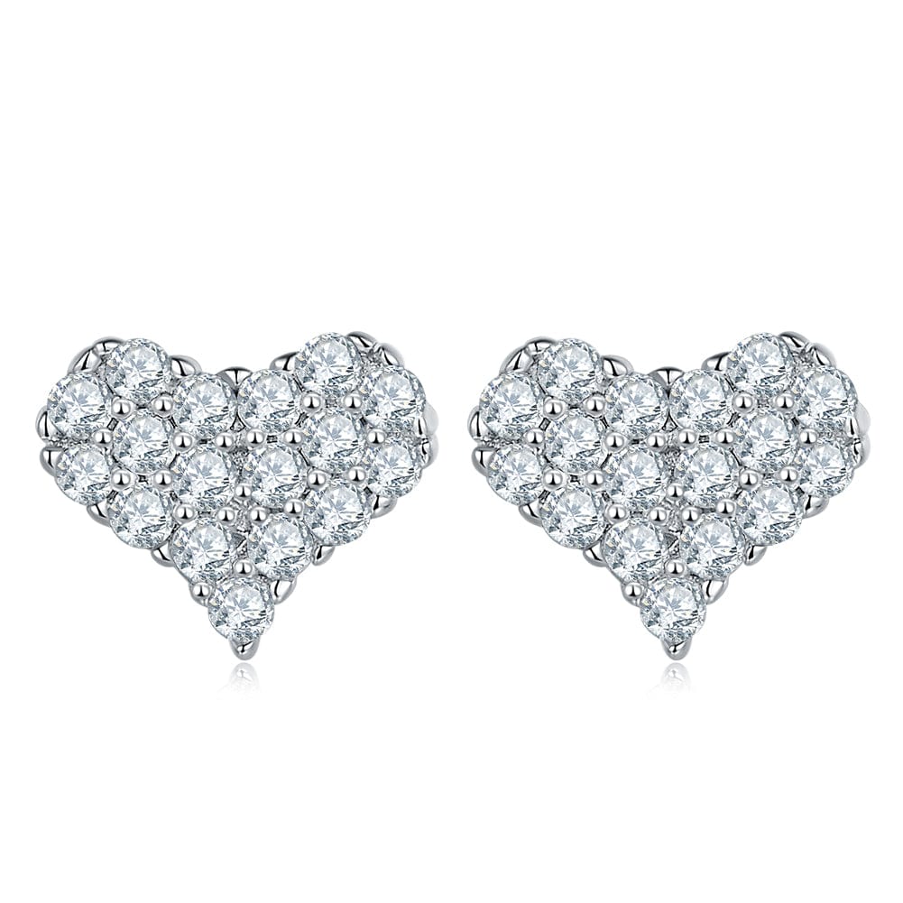 SME18 RINNTIN SMN35 Bridal Wedding Silver Jewelry Sets Necklace and Earrings Hypoallergenic Moissanite Necklace Earrings Jewelry Set