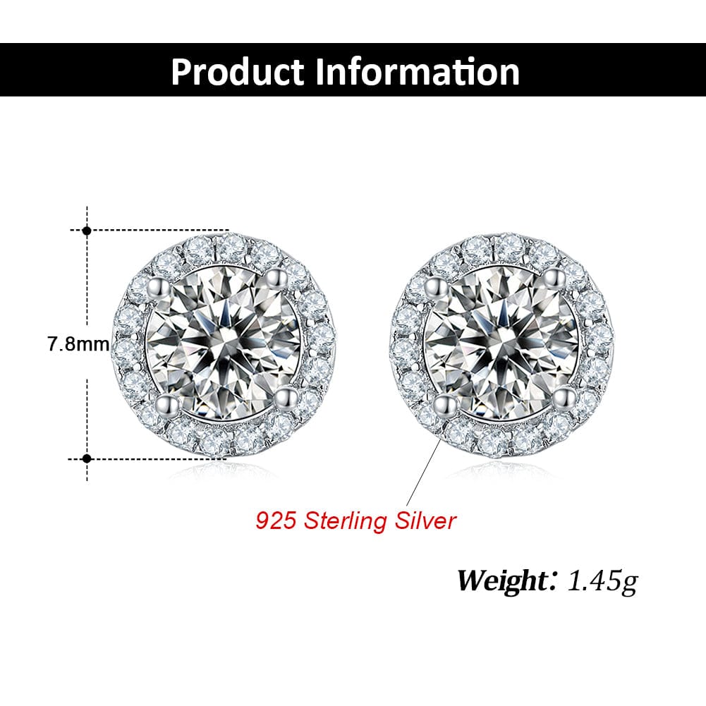 SME20 925 Sterling Silver  - 0.5 Carat  Moissatine Dimaond Stud Earrings