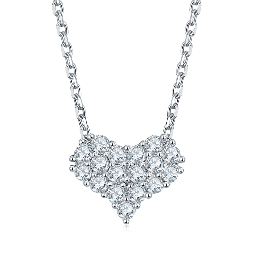 SMN35 RINNTIN SMN35 Bridal Wedding Silver Jewelry Sets Necklace and Earrings Hypoallergenic Moissanite Necklace Earrings Jewelry Set