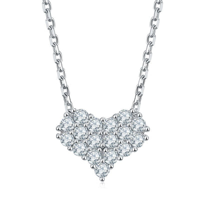 SMN35 RINNTIN SMN35 Bridal Wedding Silver Jewelry Sets Necklace and Earrings Hypoallergenic Moissanite Necklace Earrings Jewelry Set