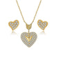 sn283++ape03 RINNTIN SN283 Best Gift for Women Girls 925 Sterling Silver 14K Gold Heart Necklace Earrings Jewelry Sets